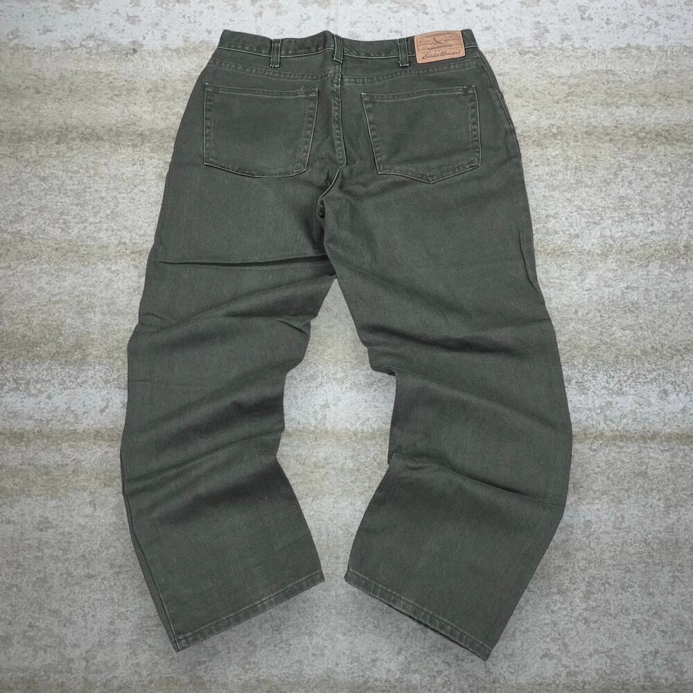 Vintage Y2K Eddie Bauer Jeans 36x30 Relaxed Fit Military Green Wash Denim